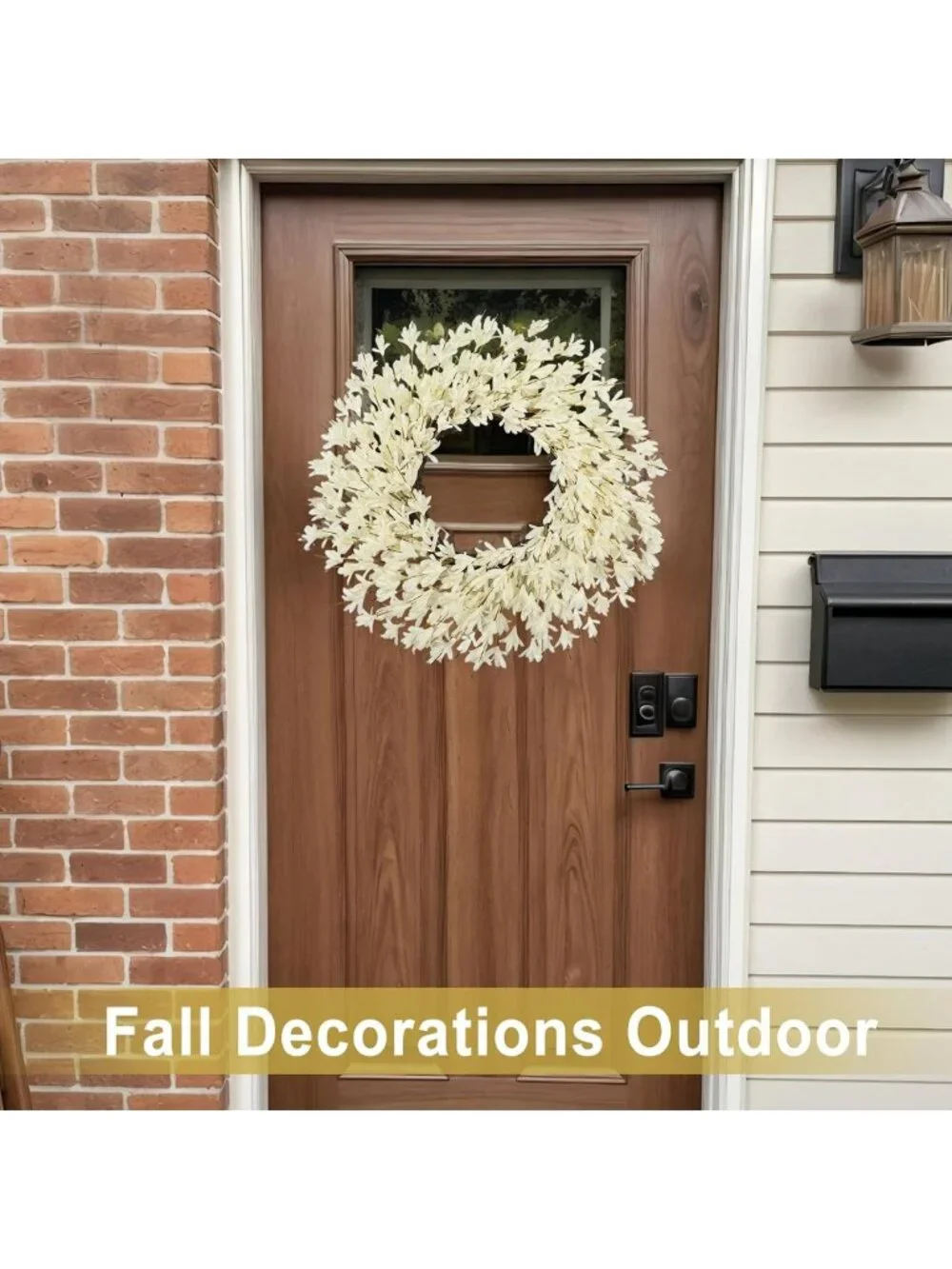 26-Inch Realistic Autumn Wreath for Front Door - Fall Decor, Outdoor Elegance